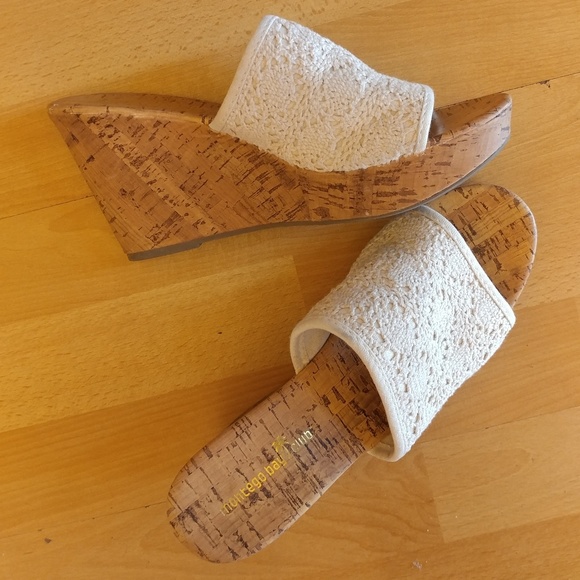 Montego Bay Club Shoes - Montego Bay Club Wedges Size 9 Ivory/Cork Wedge